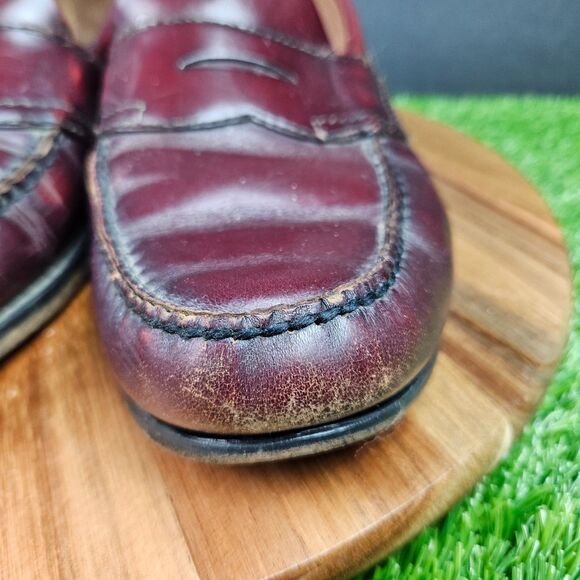 GH Bass Weejuns Logan Shoes Mens Size 9.5 D Burgundy Leather Penny Loafers main image 11